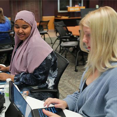 students study together